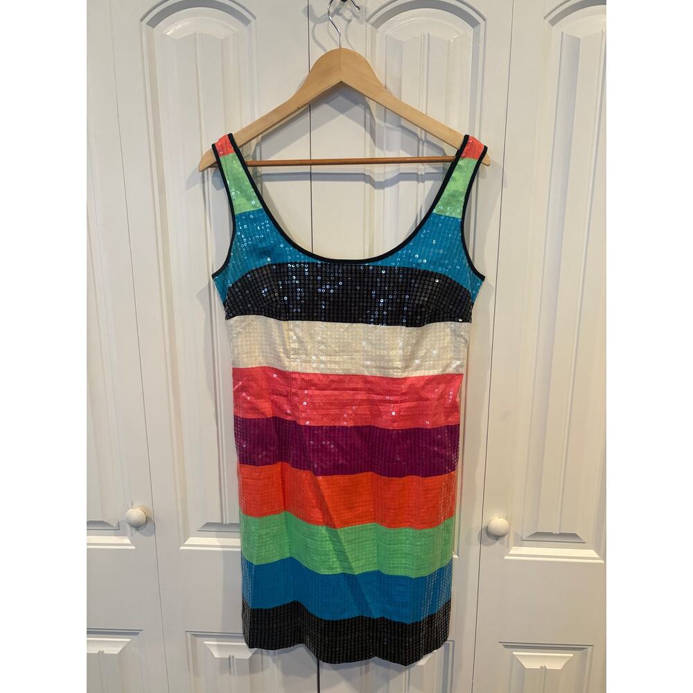Lilly Pulitzer Multi Color Sequin Stripe‎ Tank Dress Size 6